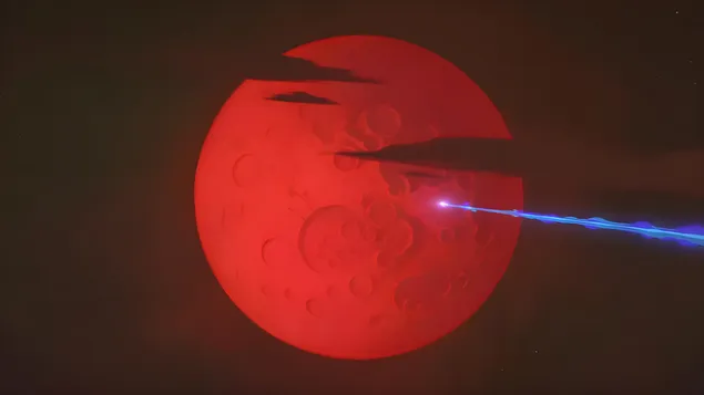 Lluna vermella artística HD fons de pantalla