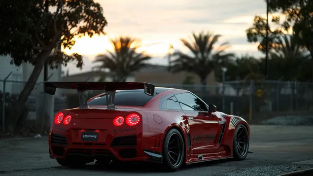 Red nissan skyline gtr r35 coupe download