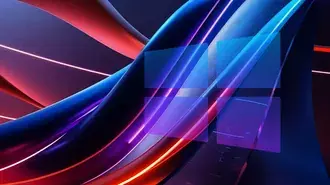 Tapeta Červená a fialová abstraktní Windows 11 Dekstop 2K