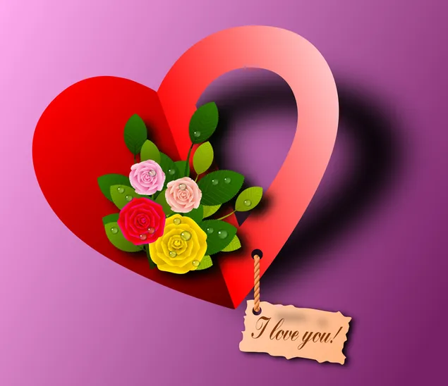 punainen violetti ja kukkainen tervehdyspostikortti aitienpaivan juhliin lataa