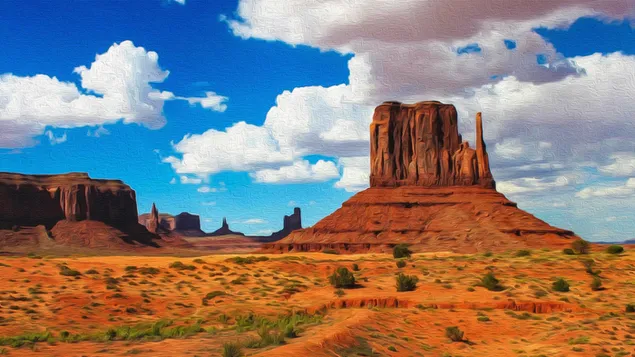 Red-sand desert, monument valley