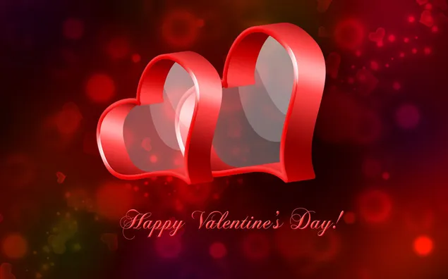 Merah berkilau hati lut sinar merah dan nota selamat hari valentine HD kertas dinding