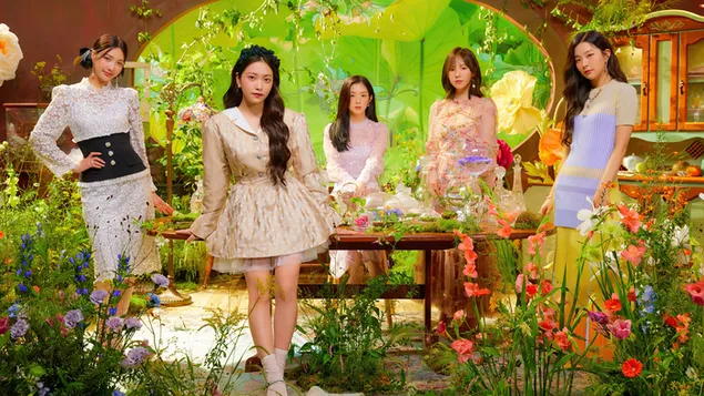 สมาชิกของ Red Velvet ในการถ่ายทำ M/V 'Milky Way' 4K วอลเปเปอร์