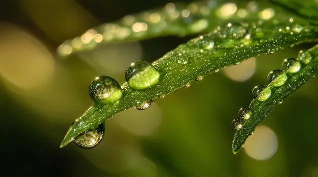 Reflektierende Wasserperlen auf der Leinwand der Natur 8K Hintergrundbild