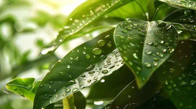 Kecantikan Menyegarkan: Tangkapan Makro Titisan Air 8K kertas dinding