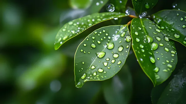 osviezujuca elegancia: umenie vodnych gulocok na ziarivych listoch stiahnut