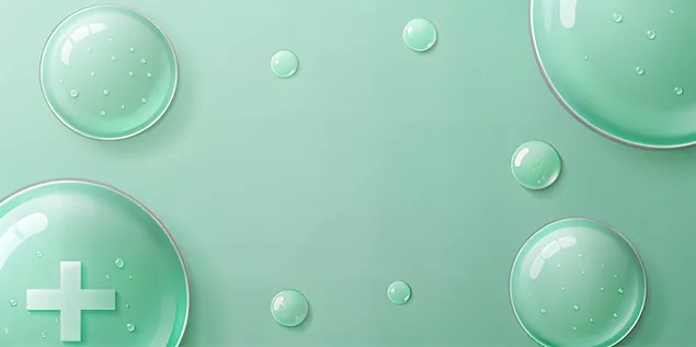 Hidratación refrescante con gotas de gel transparente que muestran un impacto positivo 4K fondo de pantalla