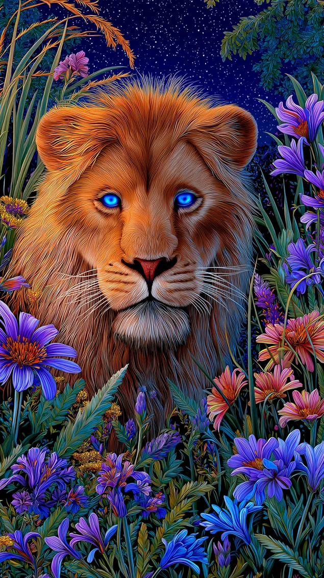 leon rioga le suile gorma i measc flora fantaisiochta lush ioslodail