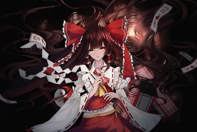 Reimu hakurei fra touhou 2K bakgrunn