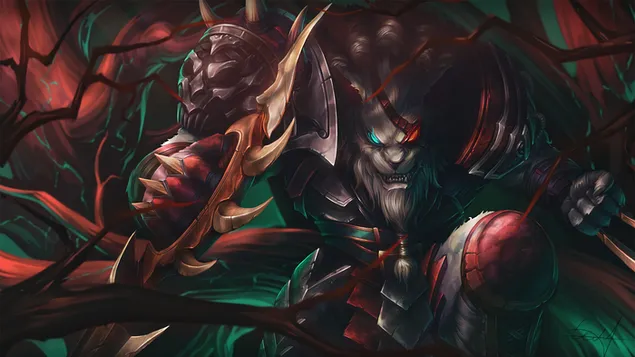 Páipéar balla Ealaín Splash 'Rengar' - League of Legends (LOL)4K