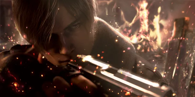 Преземете Resident Evil 4 видео игра пиштол и оган (игри 2023 година)