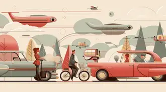 retro futurismus dopravni scena ve stylu 50. let stahnout