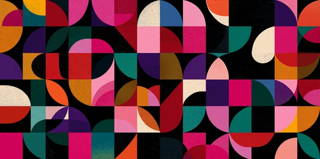 Retro geometriskt mönster med en abstrakt och livfull design 2K bakgrund