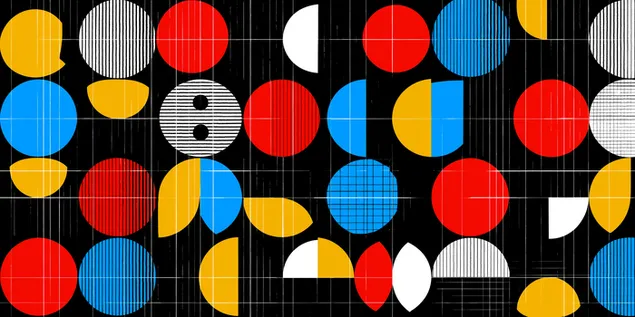 patro geometric retro amb formes abstractes i atrevides baixada