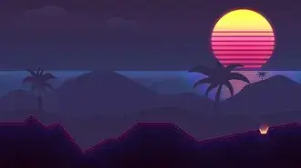 Tapeta Retrowave Synthwave 4K