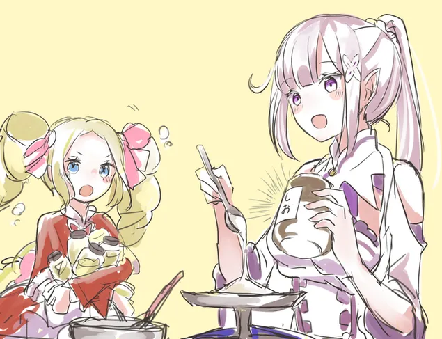 ReZero: شروع زندگی در دنیایی دیگر - بئاتریس و امیلیا کاغذدیواری  HD