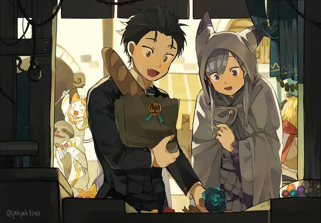 ReZero: להתחיל את החיים בעולם אחר - אמיליה, נאטסוקי סובארו, מאסטר, משרת 2K טפט