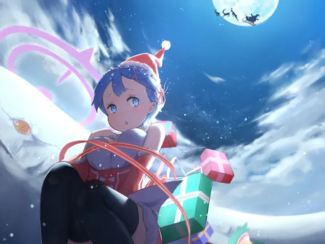 ReZero : Memulakan Kehidupan Di Dunia Lain - Rem,Child,Christmas 2K kertas dinding