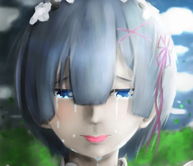 ReZero: Começando a vida em outro mundo - Rem (Chorando) HD papel de parede