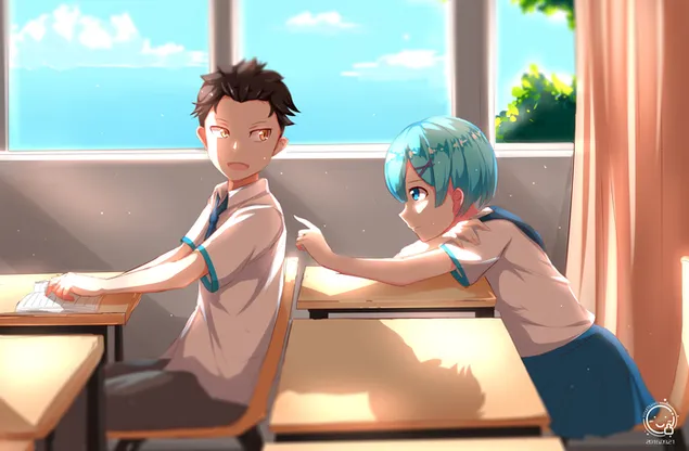 ReZero: Començar la vida en un altre món - Rem, Natsuki Subaru 2K fons de pantalla