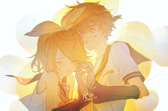 Rin Kagamine i Len Kagamine 2K tapeta