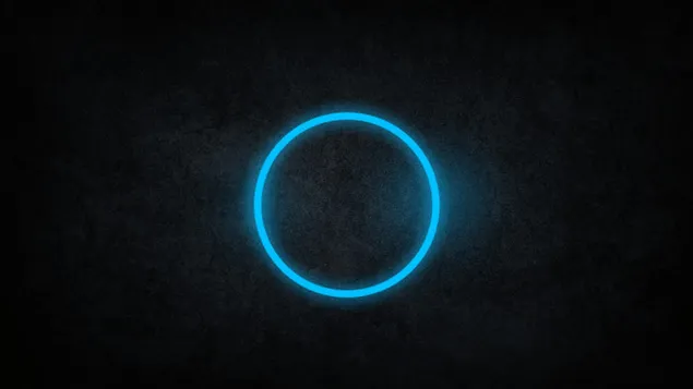 Ring av blått ljus, cirkel, minimalism 4K bakgrund