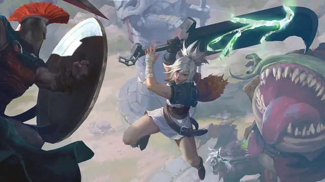 riven vs. pantheon & tahm kench - league of legends (lol) zavantazhiti