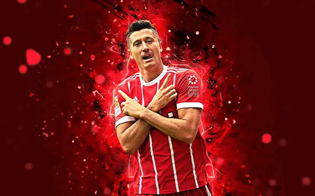 Robert Lewandowski, spiss for den tyske fotballklubben Bayern München 4K bakgrunn