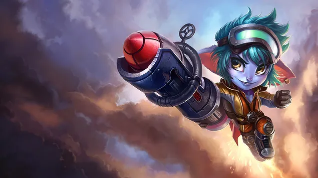 rocket girl 'tristana' splash art - league of legends (lol) scarica