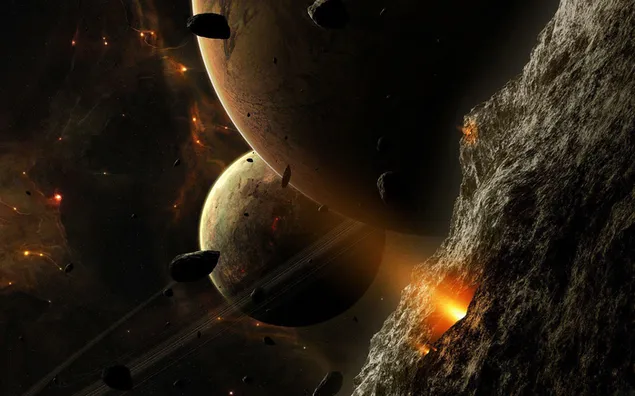 惑星と小惑星のロッキービュー HD 壁紙