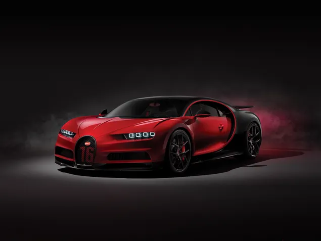 Rode en zwarte Bugatti Chiron
