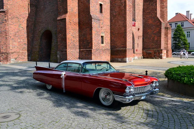 Rode klassieke Cadillac Eldorado uit 1959