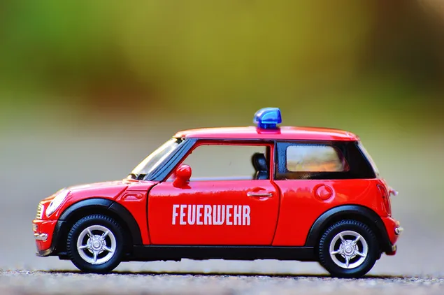 Rode Mini Cooper miniatuur (Feuerwehr)
