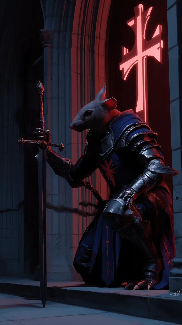 knaagdier ridder fantasie krijger zwaard orde symbool poort download