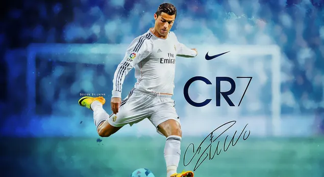 Ronaldo CR7 y firma 2K fondo de pantalla