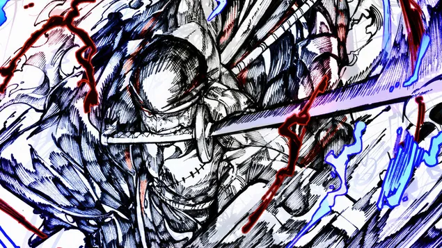 סגנון חרב רורונואה זורו 3 מוואן פיס 4K טפט