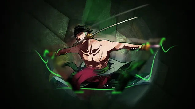 Roronoa Zoro Santoryu mit drei Schwertern HD Hintergrundbild
