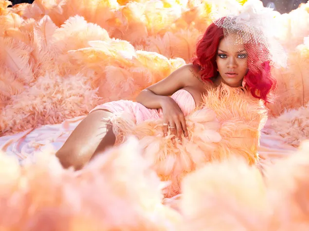 Rosahaarige 'Rihanna' in Rebl Fleur Fotoshooting (6k)