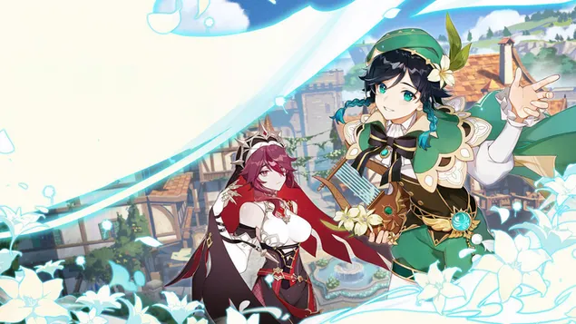 羅莎莉亞和文蒂 | 遊戲動漫【Ganshin Impact】 4K 壁紙