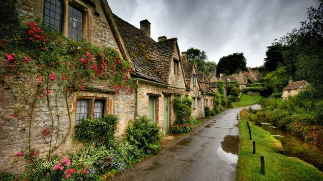 rows of stone houses