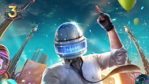 Hình nền Royale Pass Skin Set (S18) Mũ bảo hiểm Guy Party Set - PlayerUnknown's Battlegrounds (PUBG) 4K