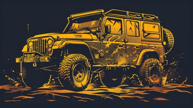 Veículo off-road robusto em estilo outdoor 8K papel de parede