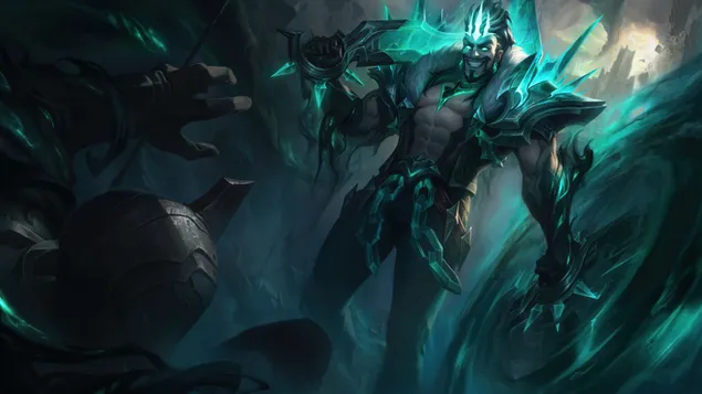 Splash Art "Draven" in rovina - League of Legends (LOL) 8K sfondo