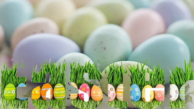 Rumput Paskah dalam telur berwarna-warni unduhan