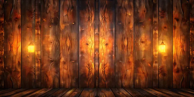 Açık Kenar Vurguları ve Düz Orta ile Rustik Koyu Ahşap Doku 4K duvar kağıdı