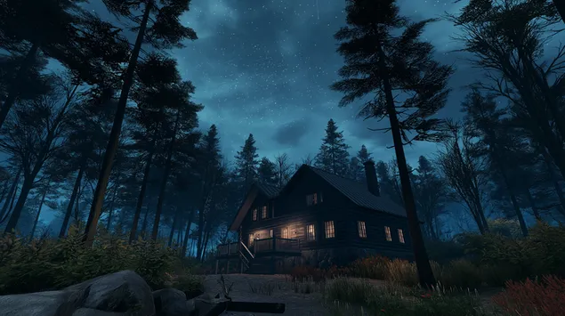 kasolle rustike ne pyll nen nje qiell nate plot yje shkarkim