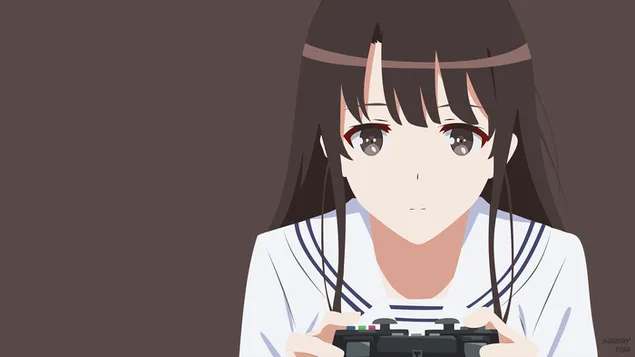Saekano: Hur man uppfostrar en tråkig flickvän - Kato Megumi (Vektor) 2K bakgrund