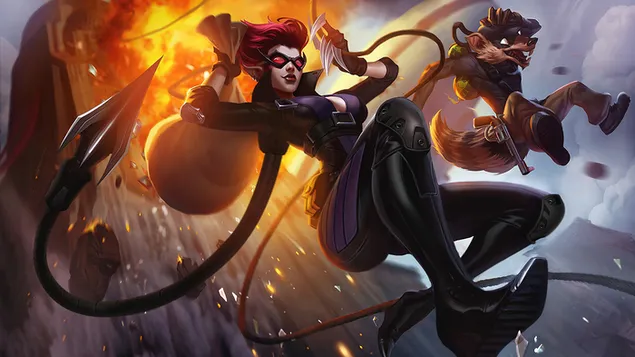 Safecracker 'Evelynn' 和 Pickpocket 'Twitch' Splash Art - 英雄联盟 [LOL] 4K 壁纸
