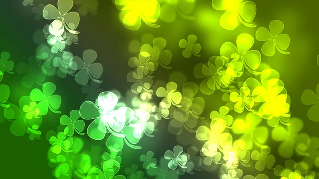 Saint Patrick's Day flying clovers background 