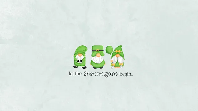 Muat turun Hari Saint Patrick - Gnomes dalam kostum St Patrick Hijau